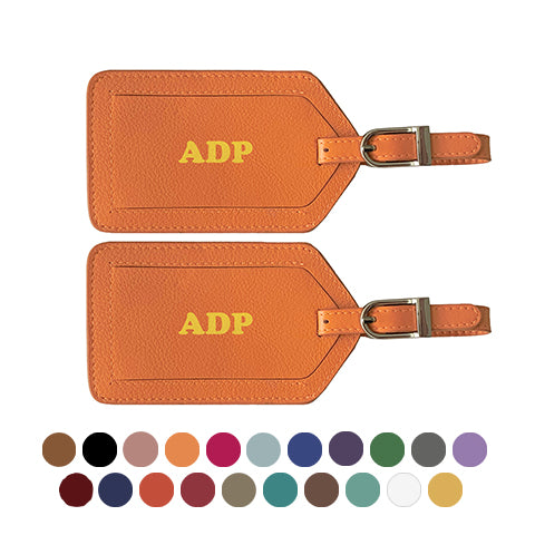  2 Pack Luggage Tags for Suitcases, PU Leather Baggage