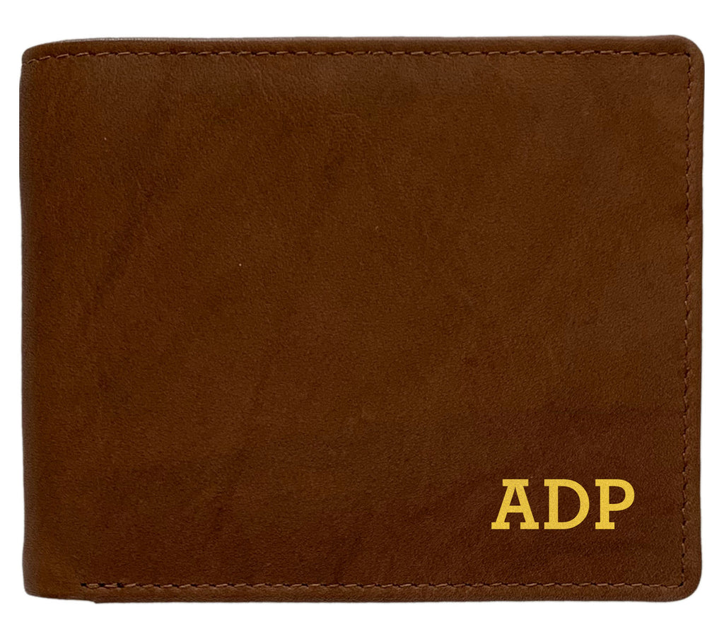 Wallet Brown Bifold - RFID Lining - Personalized Men's Leather Wallet with  Engraved Monogram - Killorglin Creations