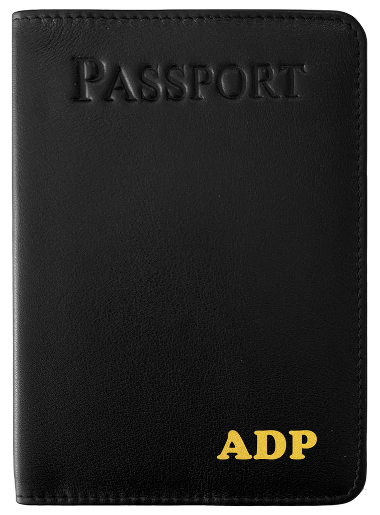 Monogrammed Genuine Leather Passport Holder